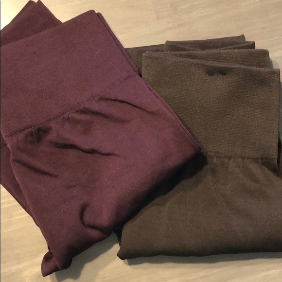new directions Pants - 3 for $6! Fleece Lined Leggings - Plum & Dark Choc